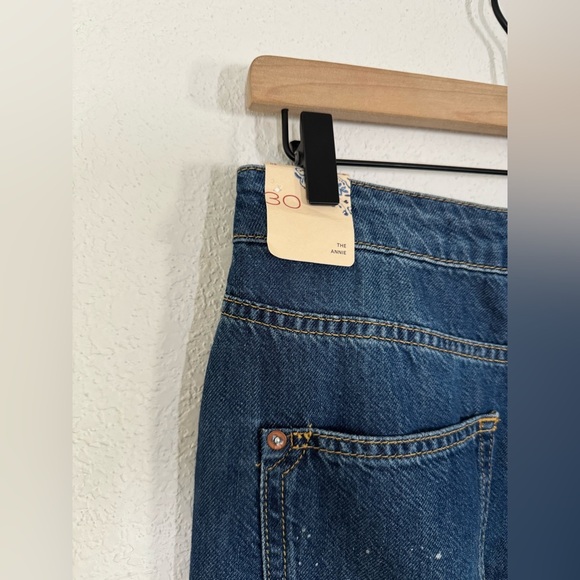 Pilcro Anthropologie The Annie Wide Leg Splatter Medium Wash Jeans Size 30 NEW - Picture 8 of 10